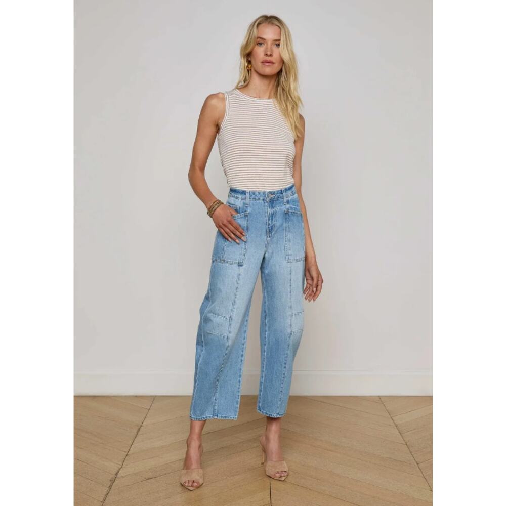 NWT L'agence Cody Barrel Leg Jeans Cris Size 27